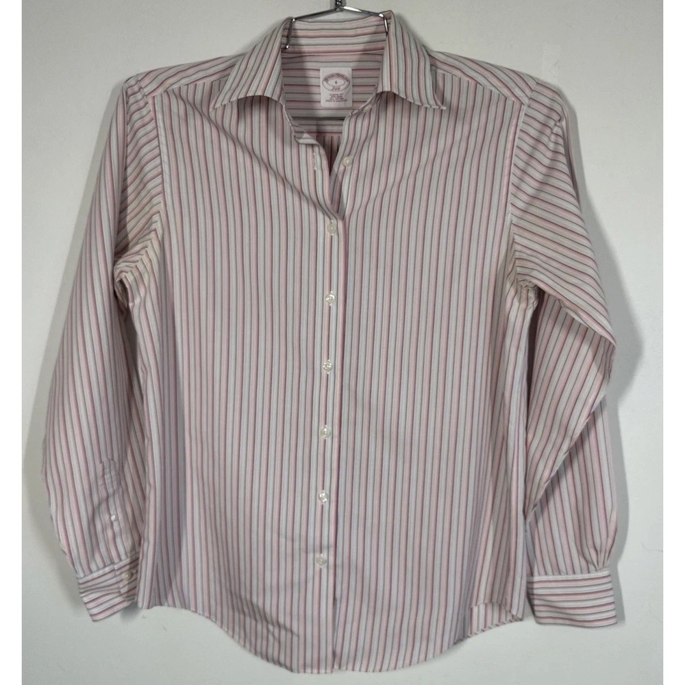 Brooks Brothers Classic Fit Non Iron Long Sleeve Button Up Shirt Women's 6 Work